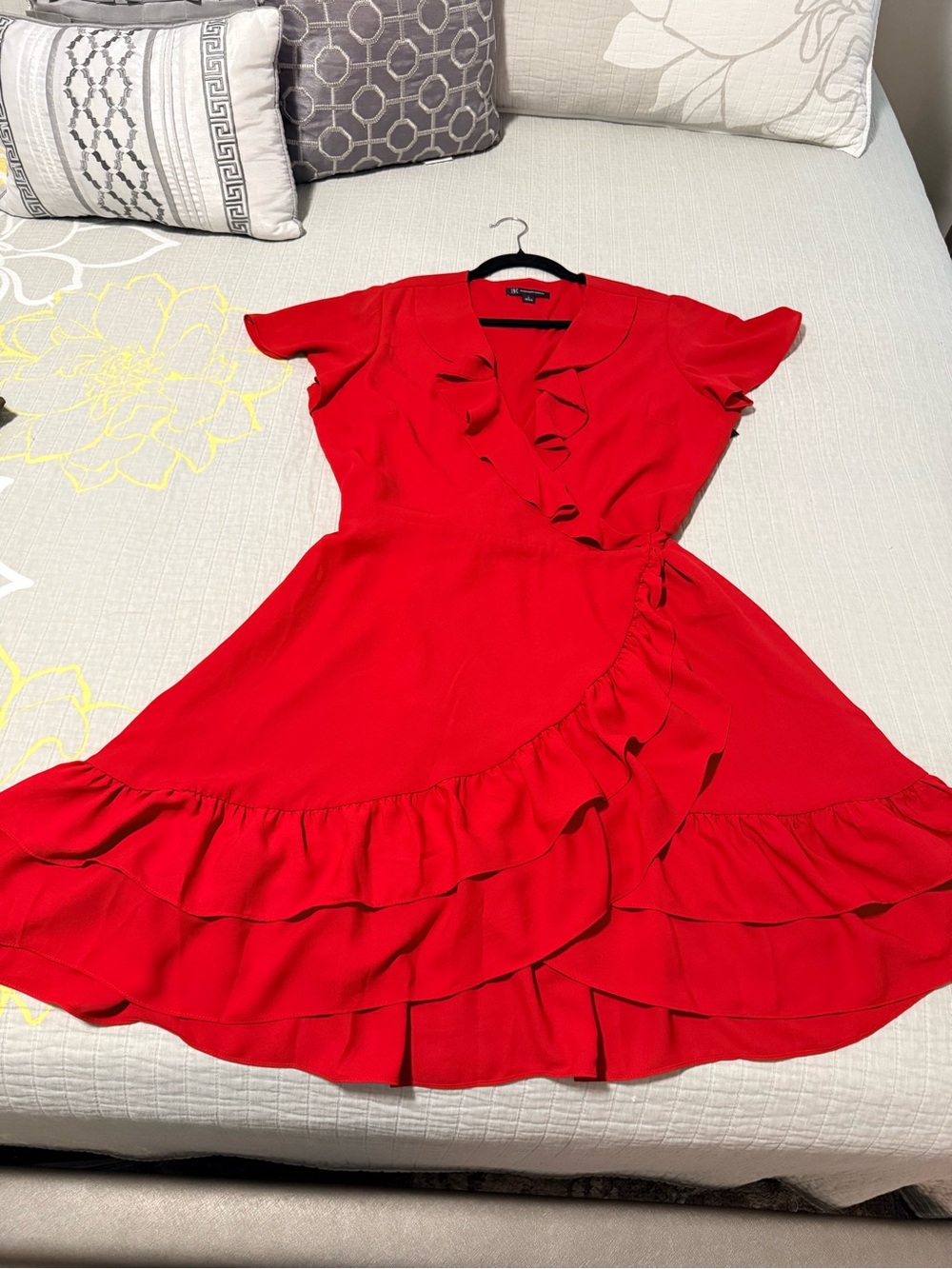 Red Ruffle Wrap Dress by INC International Concepts